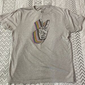 Gray Equality Love Peace Sign T-Shirt